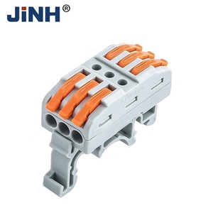 Quick <strong>Connect</strong> Electrical Wire Connector 3P <strong>Spring</strong> Type Screw-Free Lever Universal Din Rail <strong>Terminal</strong> <strong>Blocks</strong> - Product Image 1