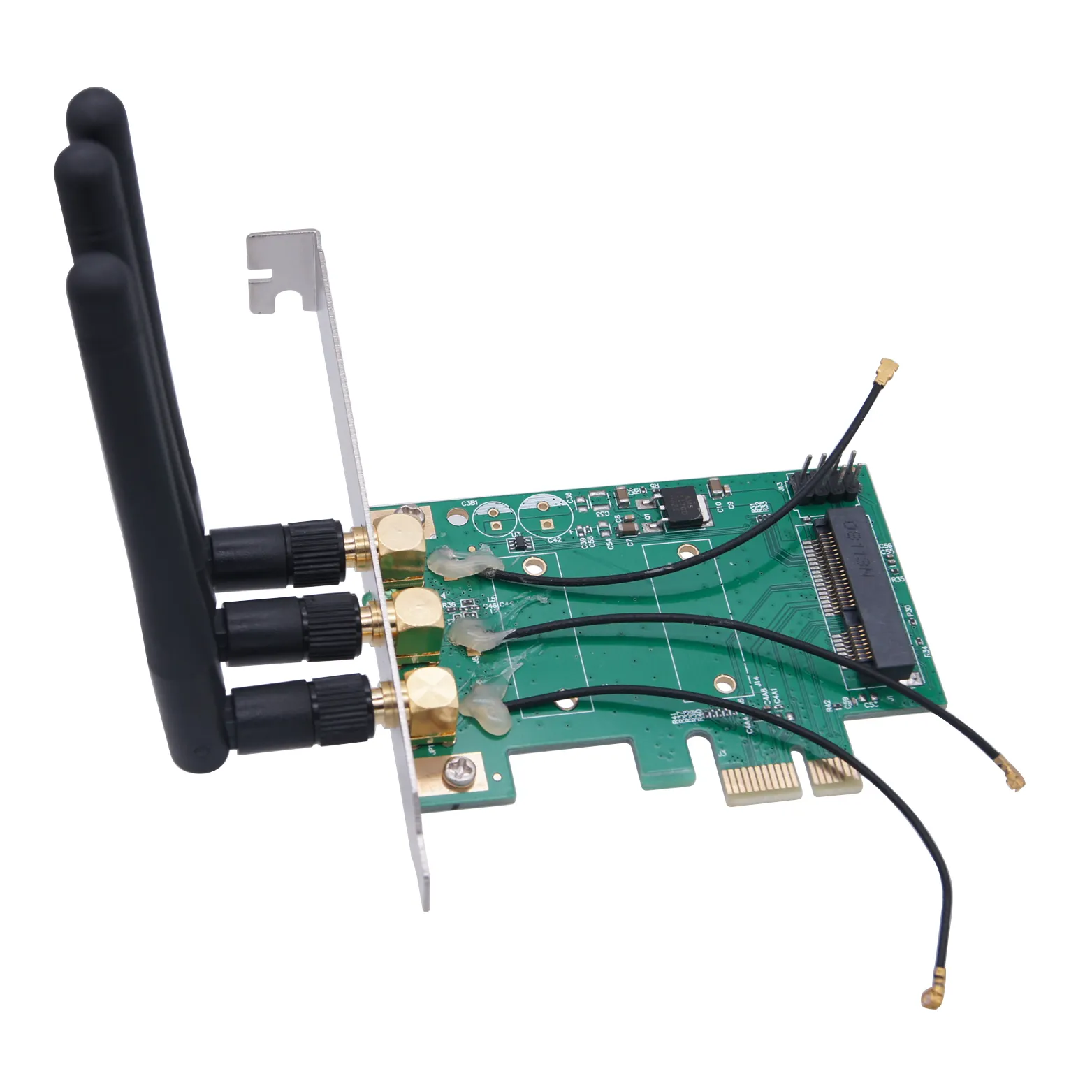 Mini PCIE x1 para Adaptador de Rede Sem Fio Cartão Mini PCIE PCI-E Notebook
