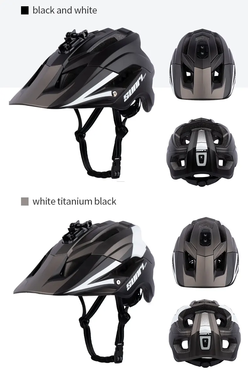 Helm sepeda gunung, topi pelindung sepeda jalanan ukuran dewasa terintegrasi dengan pinggiran bisa dilepas