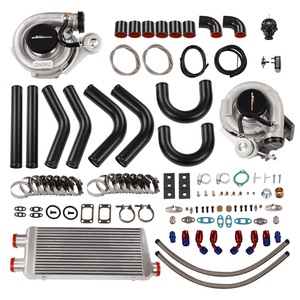 MaXpeedingrodsツインターボT3キットユニバーサルVバンドインタークーラー配管BOVオイルラインキット3.0L-5.0Lエンジン用
