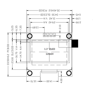 1.3 pollici 128x64 IIC seriale bianco OLED modulo Display 4 Pin I2C interfaccia SSD1306 12864 schermo LCD per Arduino Raspberry Pi