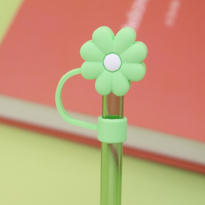 verde con flor amarilla