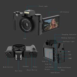子供のためのデジタルベビーカメラ10代の男の子女の子大人4K48MP子供のためのコンパクトミニカメラ学生