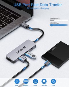 4in1USBCハブQGeeMHDMI4Kアダプター100WPDUSB3.05Gbps Thunderbolt 34 Window s MacBoo kPro上のMacOS10と互換性があります - Product Image 4