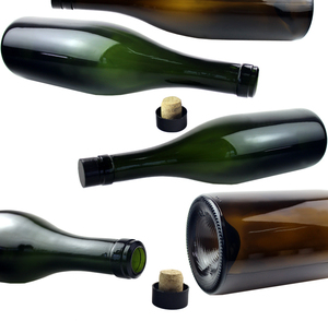 批发琥珀色 & 绿色红酒，带木塞的往返玻璃瓶 - Product Image 5
