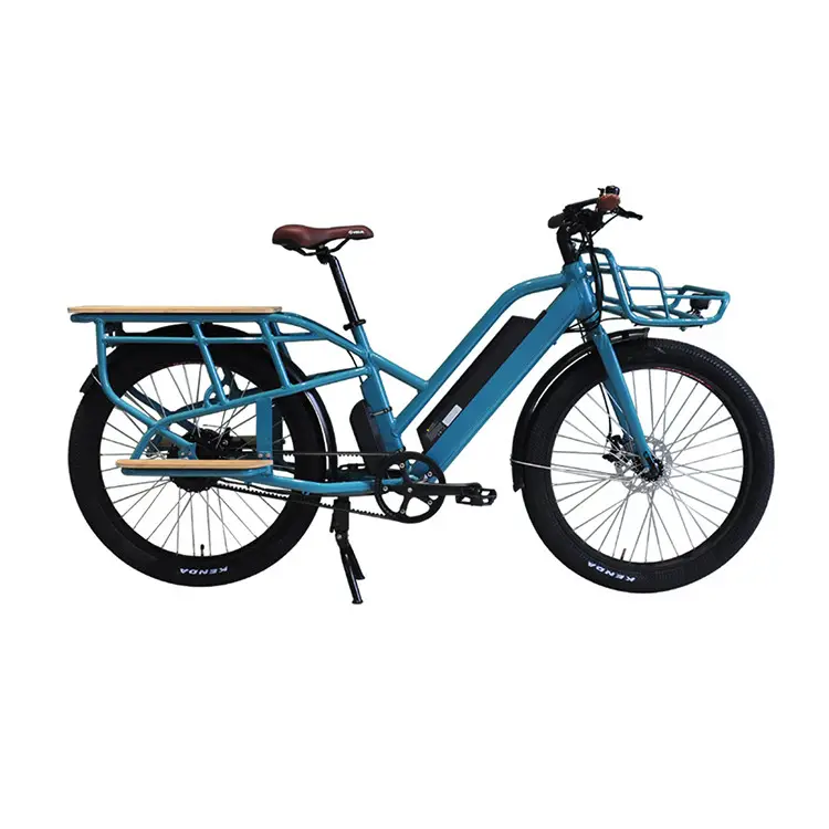 26 pollici cargo E-bike portabiciclette anteriore E posteriore magazzino ue bicicletta elettrica 48V E trasmissione a catena della cintura opzionale