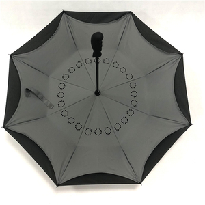Personalizável Golf Windproof Double-Layer Invertido Guarda-chuva <span class=keywords><strong>C</strong></span>-Shaped Handle Abertura Automática Luz 8k Ribs Straight Custom Logo