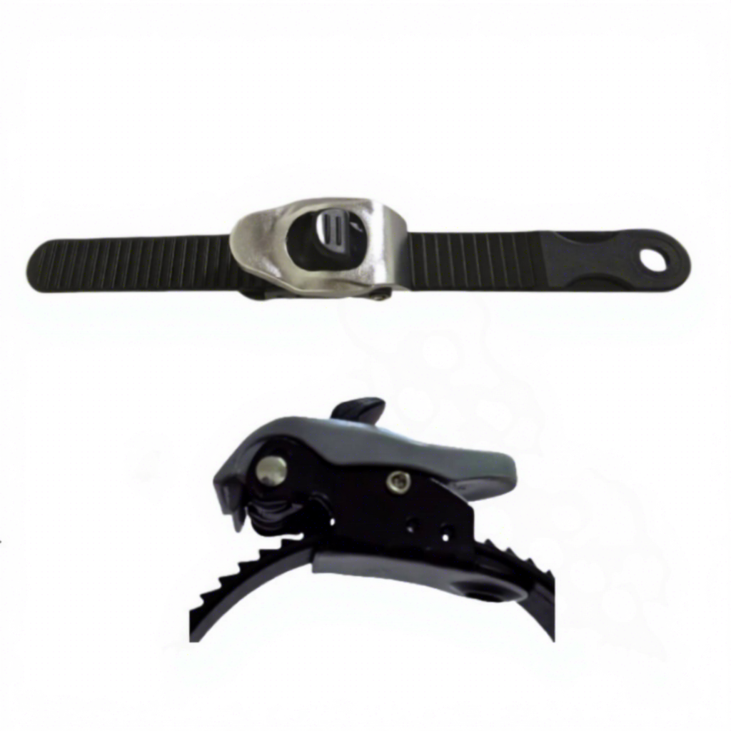 black Flat bottomed without hooks+strap length 375mm-1Set