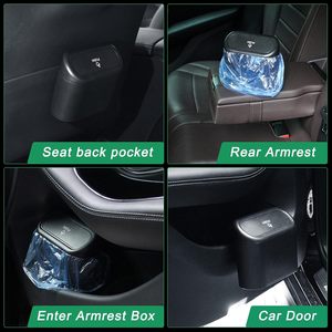 Çöp torbası ile küçük araba saklama kutusu çok fonksiyonlu otomotiv çöp kovaları renkli asmak suv can çöp kutusu - Product Image 5