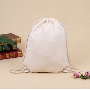 Mochila con cordón de algodón personalizada, mochila con cuerda de lona - Product Image 4