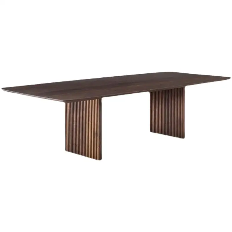 Tavolo da pranzo in legno naturale di forma quadrata del ristorante di Design moderno di lusso Set di tavoli da pranzo per famiglie a 8 posti di lusso italiano