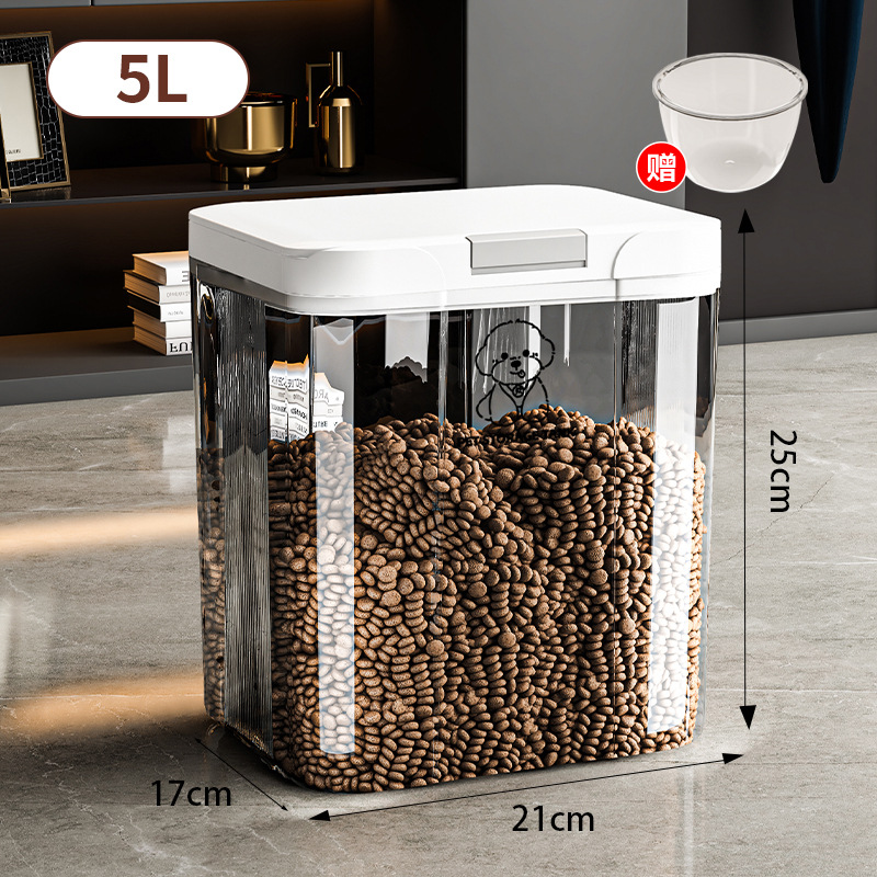 5L Ivory White Dog Food Bucket