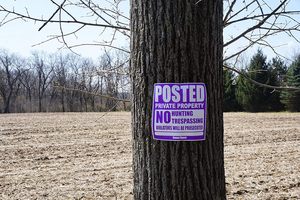 Không có dấu hiệu xâm phạm tài sản tư nhân ký hiệu kỹ sư lớp nhôm phản chiếu mờ dần sử dụng trong nhà hoặc ngoài trời - Product Image 5