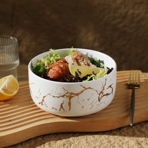 European Style Marble Matte <strong>Ceramic</strong> Tableware Set Creative Cross-Border Fruit Bowl for Noodle Soup Rice Home Usage <strong>Limited</strong> Stock - Product Image 2