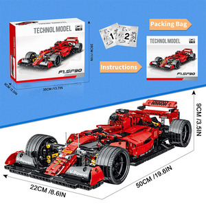 Sports Car Model Building Kit Racing Car Building Blocks <strong>1</strong>:<strong>10</strong> Formula <strong>F1</strong> SF90 Car Display Set Racing Building Block Model - Product Image 6