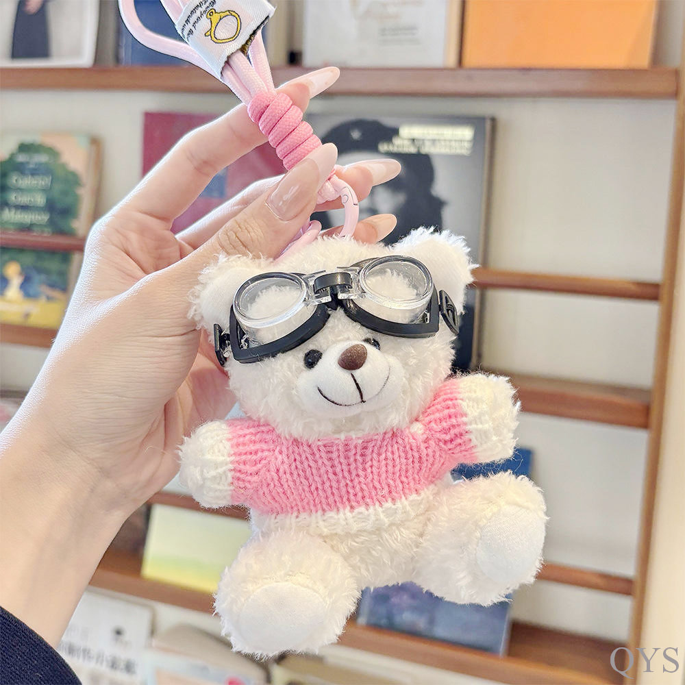 White bear powder sweater lanyard glasses