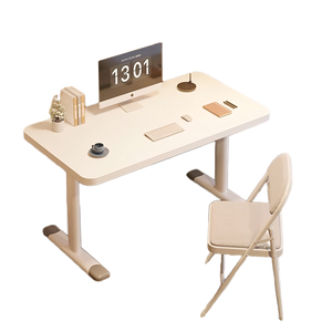 Modern White <strong>Computer</strong> <strong>Desk</strong> <strong>Simple</strong> Style with Adjustable Storage and Extendable Features for Home Office Study or Game Room - Product Image 2
