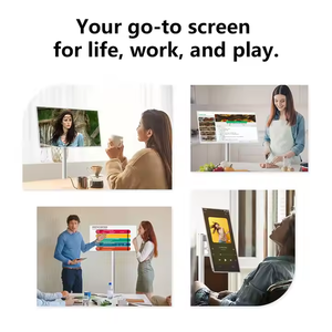 Portátil 24 Polegada Android 4K Smart TV Monitor Tela Plana Tablet Móvel Suporte com Luz de Fundo LED para Jogo Infantil
