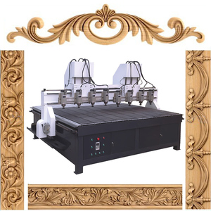 Macchina automatica per la lavorazione del legno CNC a 4 assi Multi teste rotanti Router CNC a 4 assi controllato da NC Studio - Product Image 5