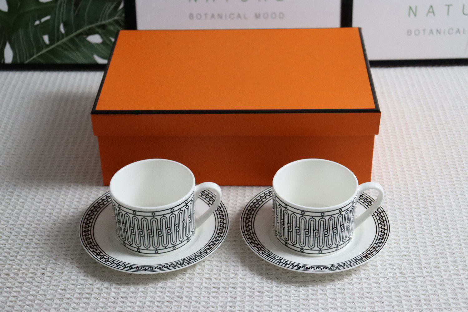 double cup and saucers