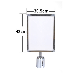 Đen sắt sơn A3/A4 dấu hiệu Khung bảng thông báo với vành đai có thể thu vào hàng đợi đứng cho xe hiển thị, ngân hàng, khách sạn - Product Image 5