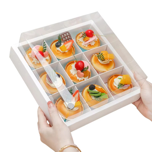 Translucent <strong>Mini</strong> Transparent Drawer Cup Plastic Window pink Cake <strong>Box</strong> 12x12x8 Packaging Christmas - Product Image 2
