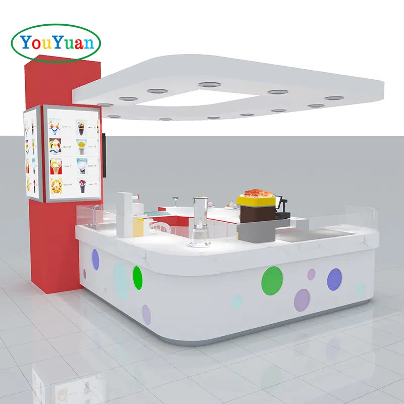 Chiosco toy design mall gelato bubble tea mini bubble tea chiosco succo fresco bar bancone vetrina display negozio al dettaglio