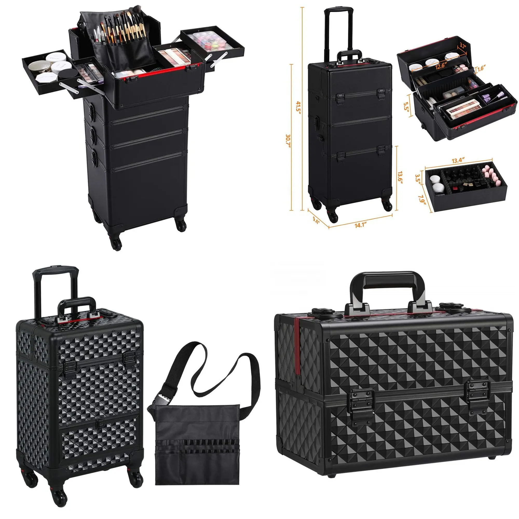 Trolley professionale per trucco valigia trolley valigia trolley professionale trucco cosmetico custodia per parrucchiere