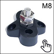 Bus Bar Terminal Block -<strong>M8</strong> (5/16&quot;) Stainless Steel Dual Heavy-Duty Terminal Stud Power With Connecting Link - Product Image 2