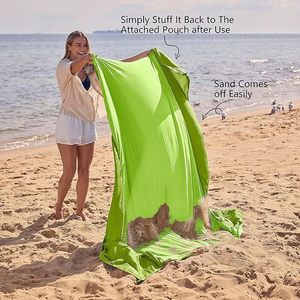 Extra Large Lightweight Durable <strong>Beach</strong> Blanket <strong>Mat</strong> With 6 Stakes <strong>4</strong> Corner Pockets Sand Proof and Quick Drying for Camping - Product Image 5