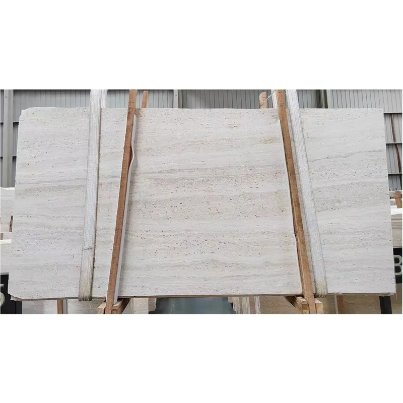 Italia lempengan batu marmer Travertine Super putih untuk dekorasi ubin lantai dinding eksterior Interior eksterior