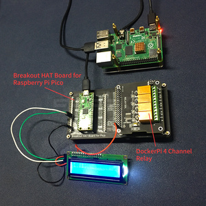 <strong>Raspberry</strong> <strong>Pi</strong> Pico/Pico W Breakout HAT Board Kit Support 4-channel <strong>Relay</strong>/GeeekPi DockerPi Series HAT Sensor Hub