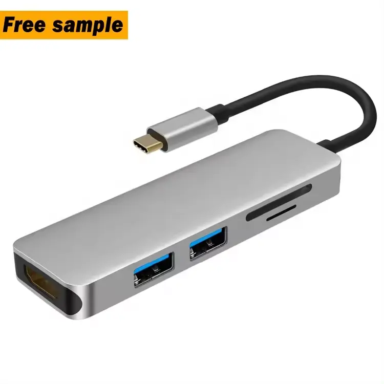 Oem odm sd tf 카드 USB3.0 스플리터 전원 공급 다중 어댑터 hdmi 포트 usb c 유형 5 1 유형-c 허브