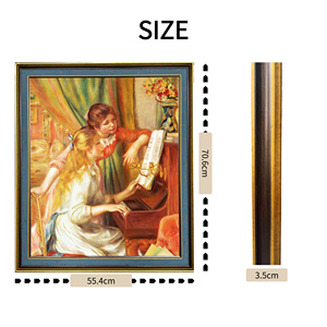 Tái tạo của pierre-auguste Renoir jeune fille AU <span class=keywords><strong>Piano</strong></span>-in nghệ thuật thân thiện với môi trường với đế và khung hỗ trợ vải - Product Image 4