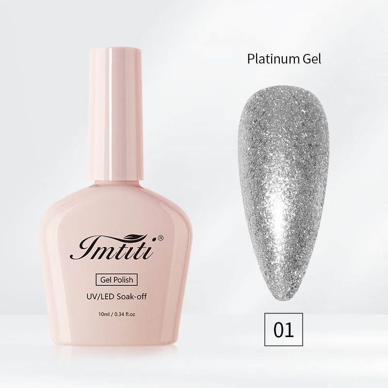 Gel pailleté platine 01#
