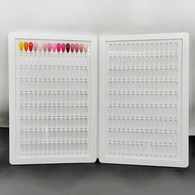 S1383ใหม่ฝัง270สีเล็บหนังสือทำเล็บแสดงบัตรแผนภูมิสียาทาเล็บเจลแสดงหนังสือสำหรับร้านทำเล็บ