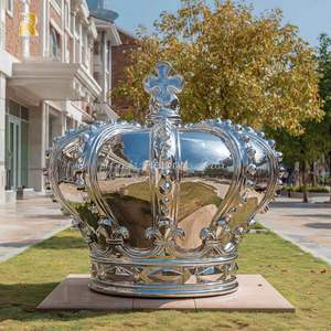 Tùy Chỉnh Thiết Kế Phong Cách Châu Âu Lớn Thép Không Gỉ Vương Miện Tác Phẩm Điêu Khắc Cho Lâu Đài Trang Trí Ngoài Trời - Product Image 2