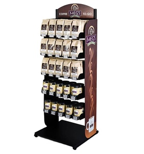 Kim loại hiện đại freestanding cà phê cửa hàng Thiết bị hiển thị tầng Cà Phê Máy xay sinh tố thực phẩm hiển thị khán đài - Product Image 1