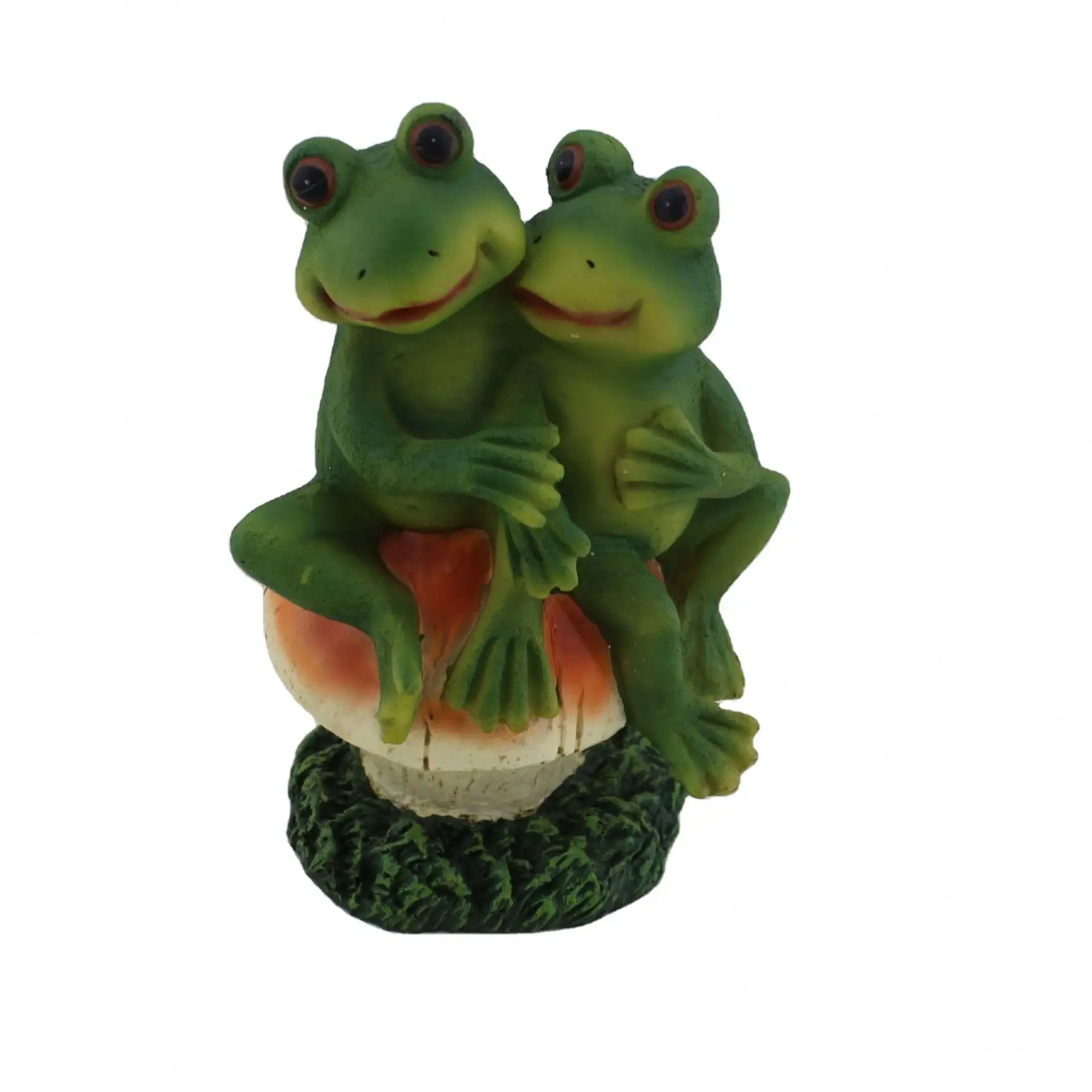 Harz Handwerk Frosch Paare Realistische Statue Ornamente Großhandel Kawaii Green Sculpture Tier figur Home Decoration