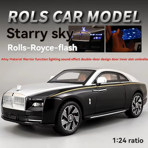 Rolls Spectre 1:24 pres döküm Model araba Metal tahsil ses ve ışık geri çekme kapı açık dekor oyuncak çocuklar için - Product Image 2