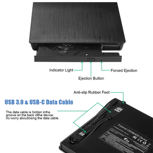 DVD RW光盘写入器驱动器刻录机阅读器播放器USB 3.0型便携式超薄外部光盘驱动器，适用于笔记本电脑 - Product Image 5