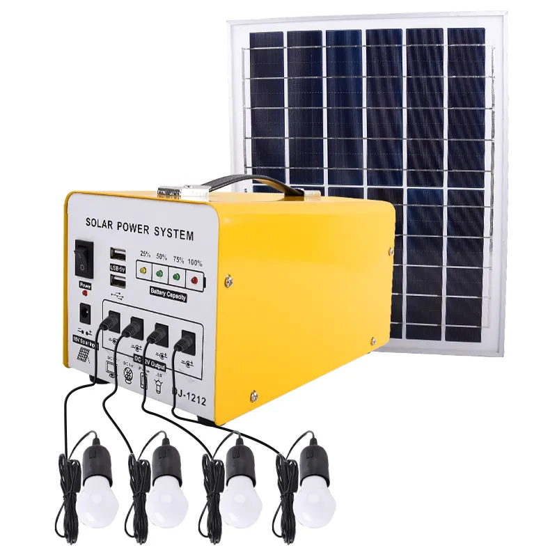 Güneş jeneratör taşınabilir güç şarj istasyonu aydınlatma invertör ile taşınabilir güç sistemi