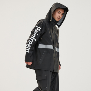 Rainfreem toptan fabrika Unisex sürme yağmurluklar yansıtıcı motosiklet yağmurluklar su geçirmez pantolon PVC kaplı - Product Image 1
