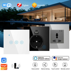 Akıllı WiFi anahtar priz İngiltere ab standart duvar anahtarı ve güç noktası çıkış desteği WiFi/Zigbee/HomeKit/Tuya App/akıllı ev/otel - Product Image 2