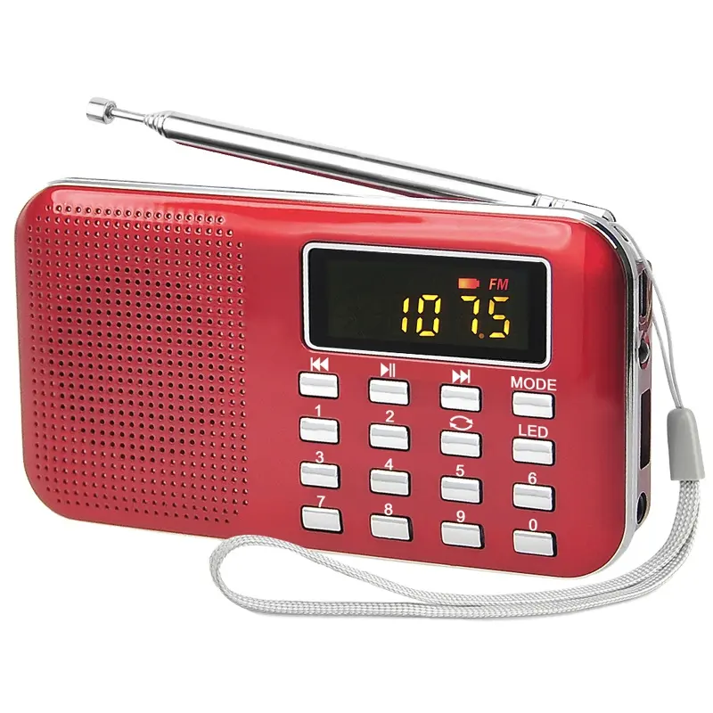 L218 المصغرة المحمولة أدت ستيريو FM سماعات راديو صغيرة تعمل لاسلكيًا USB TF بطاقة MP3 مشغل موسيقى 50 مللي متر المغناطيسي الداخلية