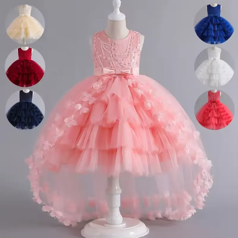 Abbigliamento personalizzato per bambini per bambini spettacolo di nozze festa di compleanno abito da principessa smoking abito da ballo abiti da ragazze di fiori