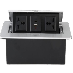Toma de corriente de escritorio para conferencia, conector USB integrado oculto multifunción, universal, de tres agujeros - Product Image 1