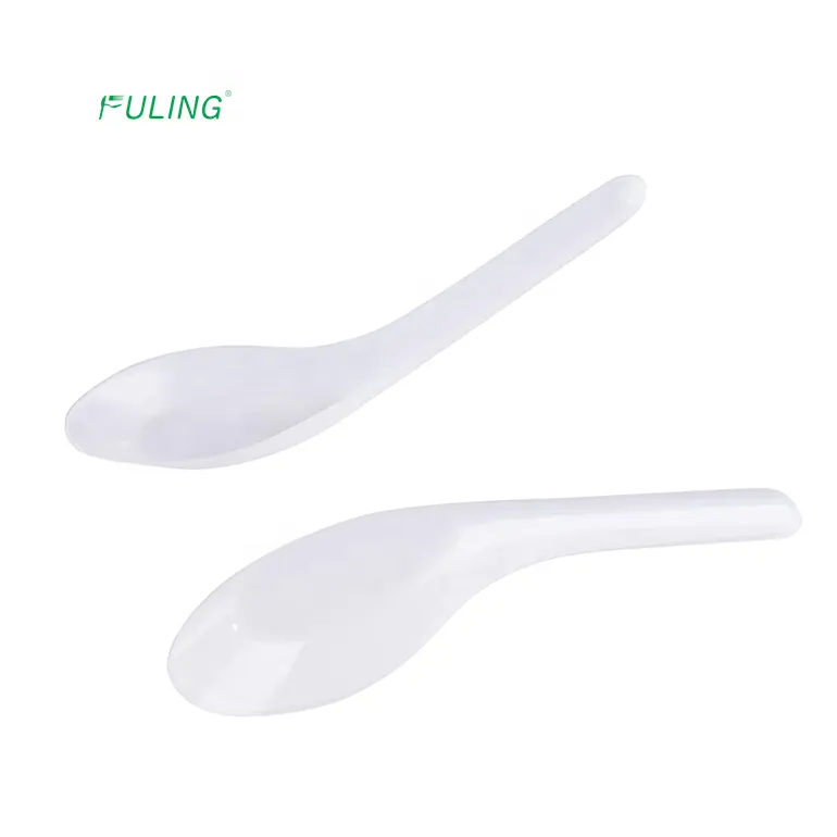 2,5g de China ir a comedor cucharas desechables de plástico chino cuchara blanco desechable Asia cuchara de sopa