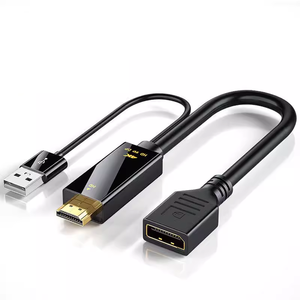 Nuevo adaptador HDTV a Displayport con cable de alimentación USB2.0 Adaptador 4K 30Hz HD a ordenador de juegos DP con cable de pantalla