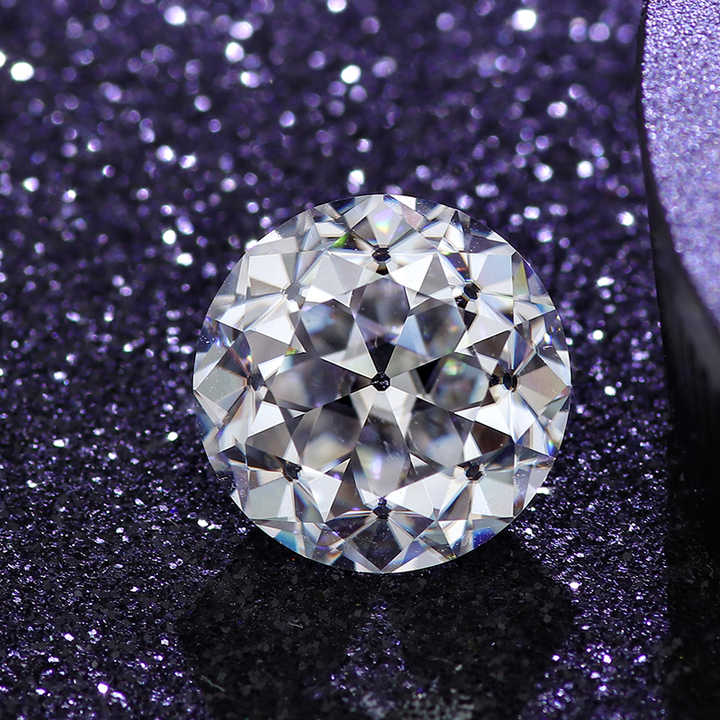 Gema de moissanita suelta, piedra preciosa de gran tamaño, corte europeo antiguo, incoloro, vvs, claro, blanco